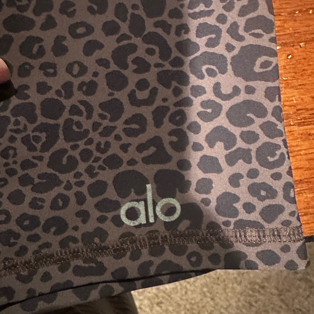 ALO Yoga Leopard Print Athletic Shorts - Brown and Black